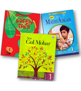 New Gulmohar ,New Maths Ahead and New Green Tree  Sem 1 Class 1 (Set of 3 Books)